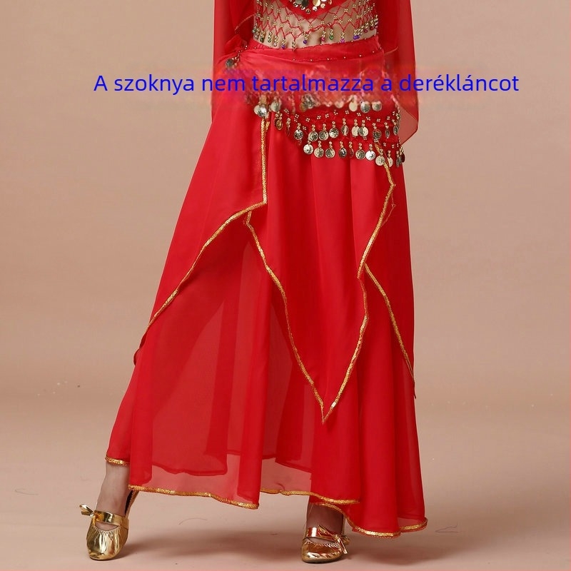 Nemzeti Táncruha - Felnőtt, has-táncra és néptáncra alkalmas szoknya, 120D chiffon, chiffon bélés