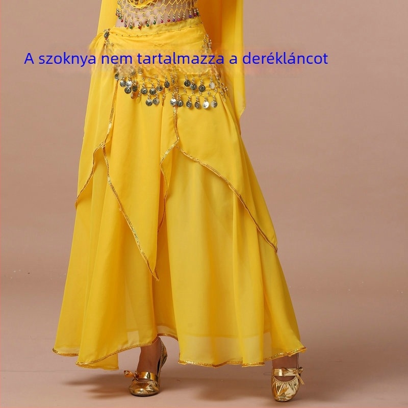 Nemzeti Táncruha - Felnőtt, has-táncra és néptáncra alkalmas szoknya, 120D chiffon, chiffon bélés
