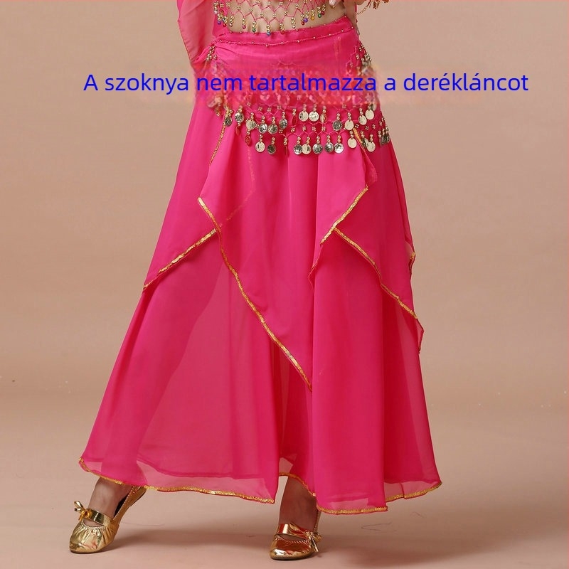 Nemzeti Táncruha - Felnőtt, has-táncra és néptáncra alkalmas szoknya, 120D chiffon, chiffon bélés