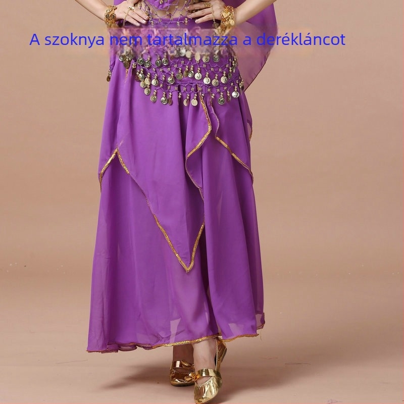 Nemzeti Táncruha - Felnőtt, has-táncra és néptáncra alkalmas szoknya, 120D chiffon, chiffon bélés