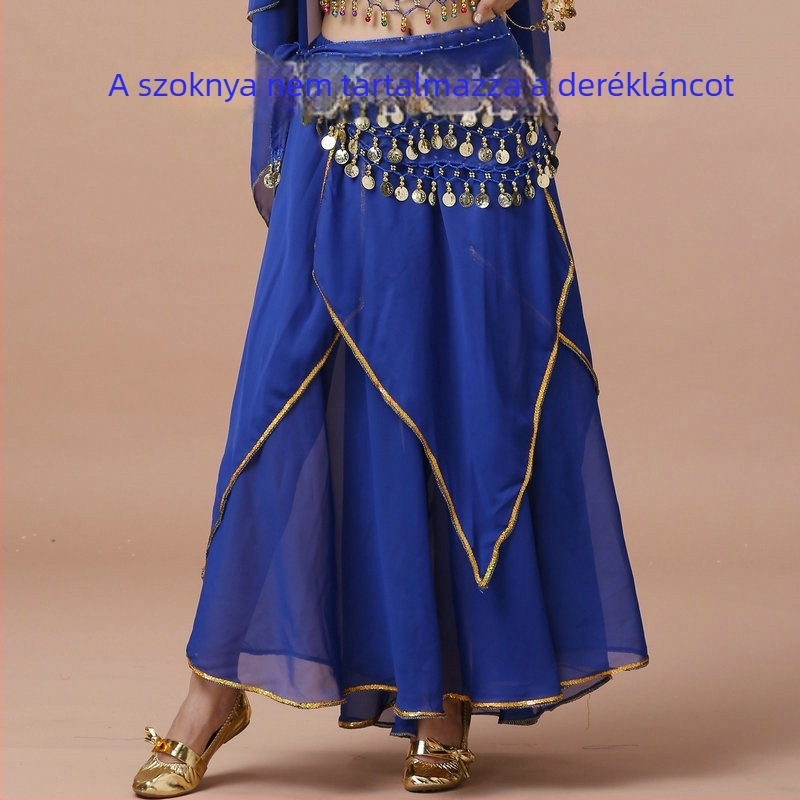 Nemzeti Táncruha - Felnőtt, has-táncra és néptáncra alkalmas szoknya, 120D chiffon, chiffon bélés