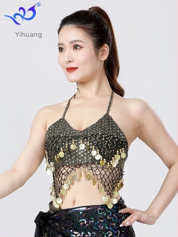 Csillogó halter top belly dance tassellal (Anyag: poliészter + spandix; Anyag tartalom: 95%+; Nem: Nő; Alkalmak: Belly dance; Szezon: Tavasz 2025)