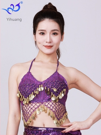 Csillogó halter top belly dance tassellal (Anyag: poliészter + spandix; Anyag tartalom: 95%+; Nem: Nő; Alkalmak: Belly dance; Szezon: Tavasz 2025)