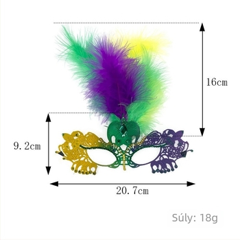Félarc karneváli maszk strasszokkal, pillangó fejfedővel, műanyagból, aranyos stílus, DIY kellék