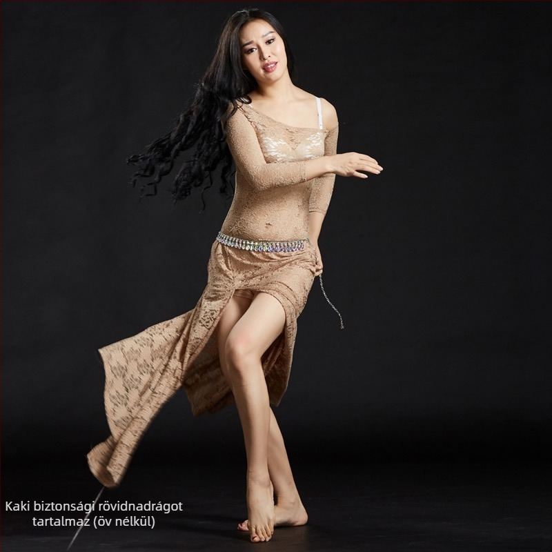 Csipkés hastánc ruha nőknek, 100% spandex anyag, apró virág mintával, egész évben viselhető