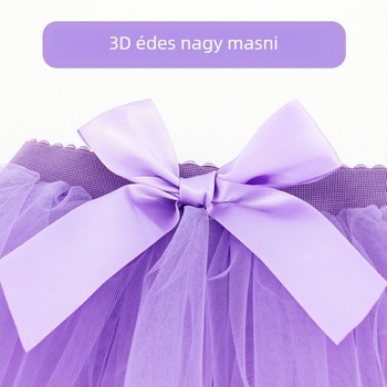 Gyerekeknek szóló fehér balett edzőruha elasztikus derekával és félhosszú tüllszoknyával