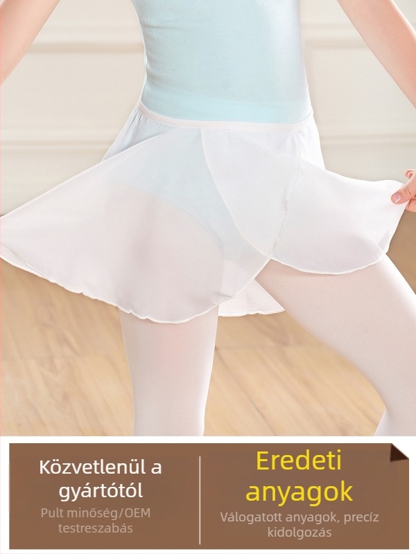 Gyerekeknek szóló chiffon balett szoknya gyakorláshoz és fellépésekhez
