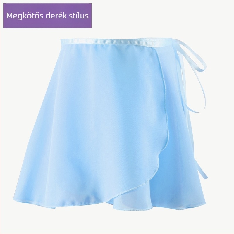 Gyerekeknek szóló chiffon balett szoknya gyakorláshoz és fellépésekhez