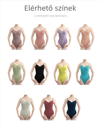 Női balett gyakorló body, egyrészes, 84% nylon, egyszínű minta, balethez