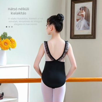 Gyerekek nyári balett-táncruha — egyszínű body, pántos szoknyával, lányoknak