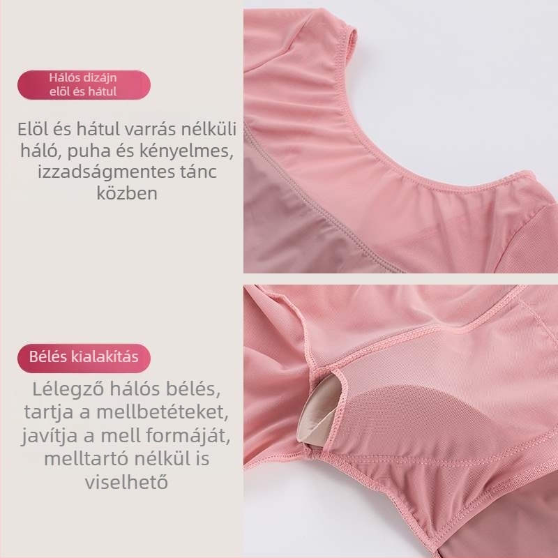Női modern tánc gyakorló felső – alkalmas kortárs és klasszikus tánc, négyzetes tánc és jóga