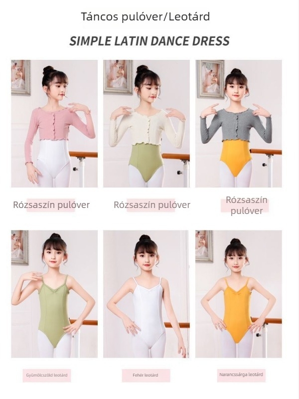 Gyerekek táncruházata: hosszú ujjú meleg kötött felső TR anyagból, PVC 50-70% arányban, kínai stílus, irodalmi retró, 2025 tavasz