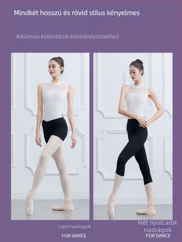Női balett-edző nadrág pamutból, 95% pamut és 5% spandex bélés, egyszínű modell, alkalmas balettre, néptáncra és társastáncra