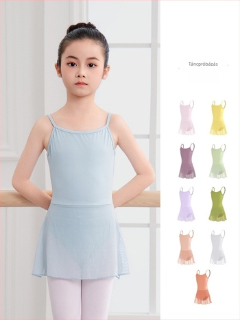 Gyerekeknek szóló latin tánc kosztüm, chiffon anyag, 80% poliészter, lágy feldolgozás, 3–8 éveseknek