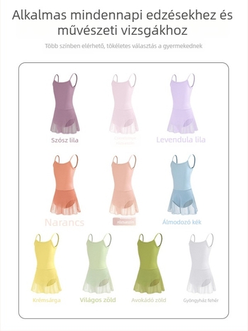 Gyerekeknek szóló latin tánc kosztüm, chiffon anyag, 80% poliészter, lágy feldolgozás, 3–8 éveseknek