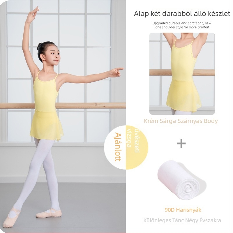 Gyerekeknek szóló latin tánc kosztüm, chiffon anyag, 80% poliészter, lágy feldolgozás, 3–8 éveseknek