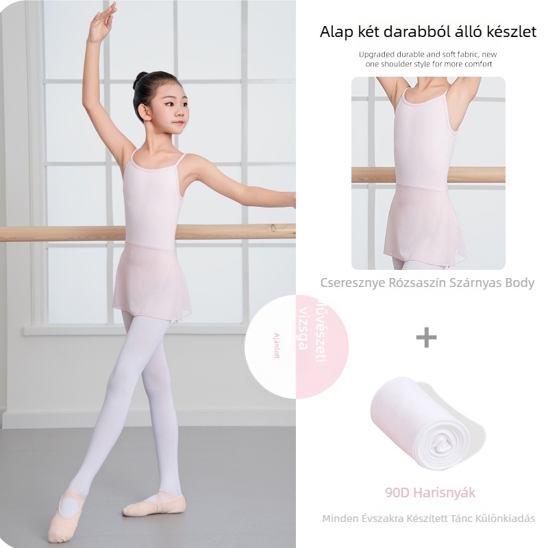 Gyerekeknek szóló latin tánc kosztüm, chiffon anyag, 80% poliészter, lágy feldolgozás, 3–8 éveseknek