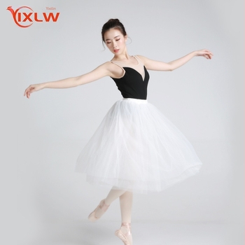 Gyerekeknek szóló balett szoknya — hosszú, négy rétegű áttetsző hálószoknya, nylon keverék 95%, lányoknak 8+ éves korig