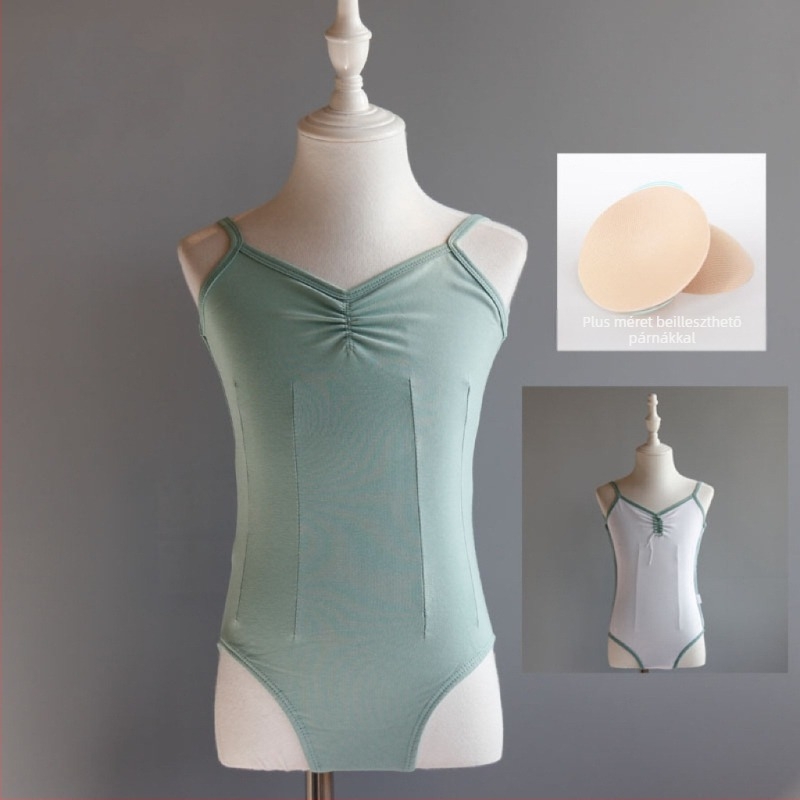 Gyerekek nyári balett gyakorló body — pamut-spandex keverék (95% spandex), hercegnő stílus, 3–8 éveseknek