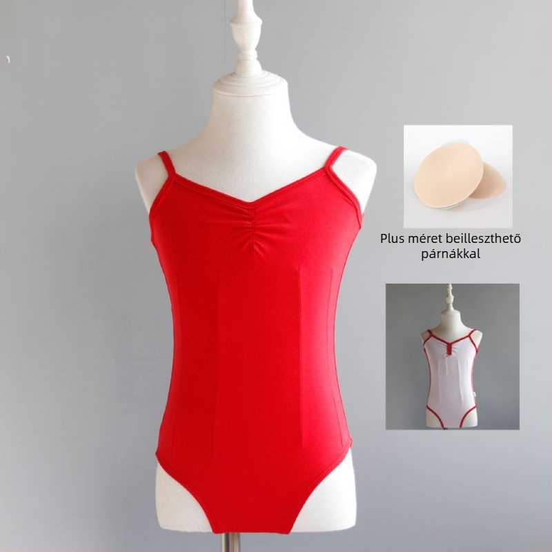 Gyerekek nyári balett gyakorló body — pamut-spandex keverék (95% spandex), hercegnő stílus, 3–8 éveseknek