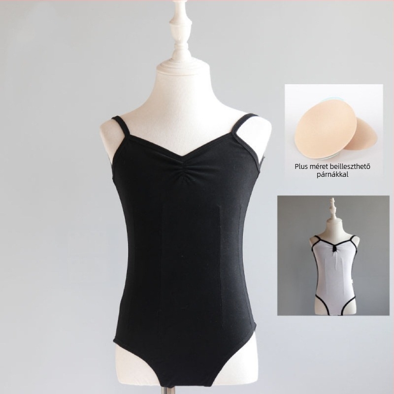 Gyerekek nyári balett gyakorló body — pamut-spandex keverék (95% spandex), hercegnő stílus, 3–8 éveseknek