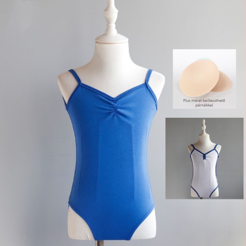 Gyerekek nyári balett gyakorló body — pamut-spandex keverék (95% spandex), hercegnő stílus, 3–8 éveseknek