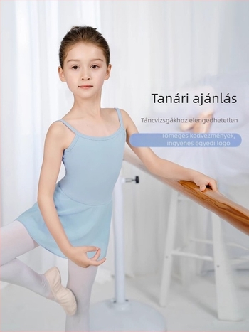 Balettruha pántokkal és tüll szoknyával gyerekeknek, edzésruha lányoknak (3–8 év)
