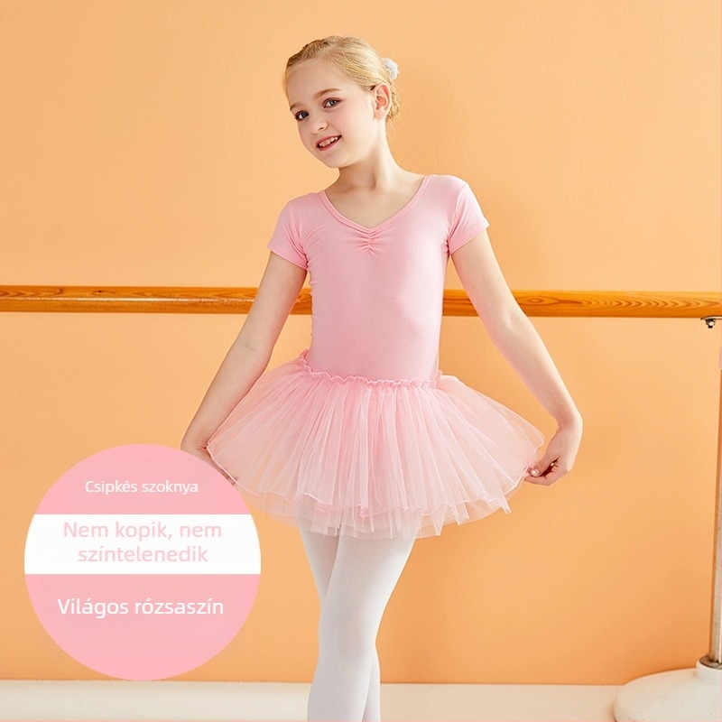 Gyermekek nyári táncruha lányoknak, 94% pamut, fin megmunkálás, édes stílus