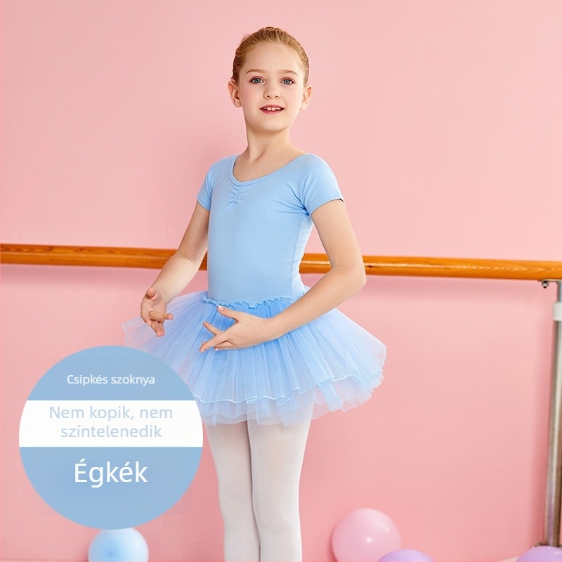 Gyermekek nyári táncruha lányoknak, 94% pamut, fin megmunkálás, édes stílus