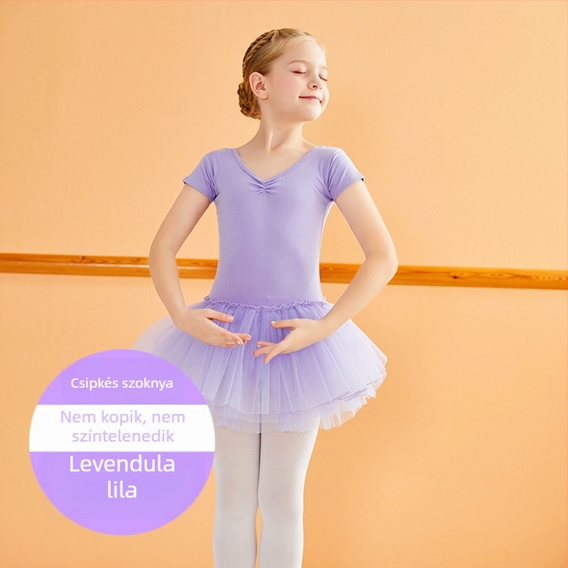 Gyermekek nyári táncruha lányoknak, 94% pamut, fin megmunkálás, édes stílus