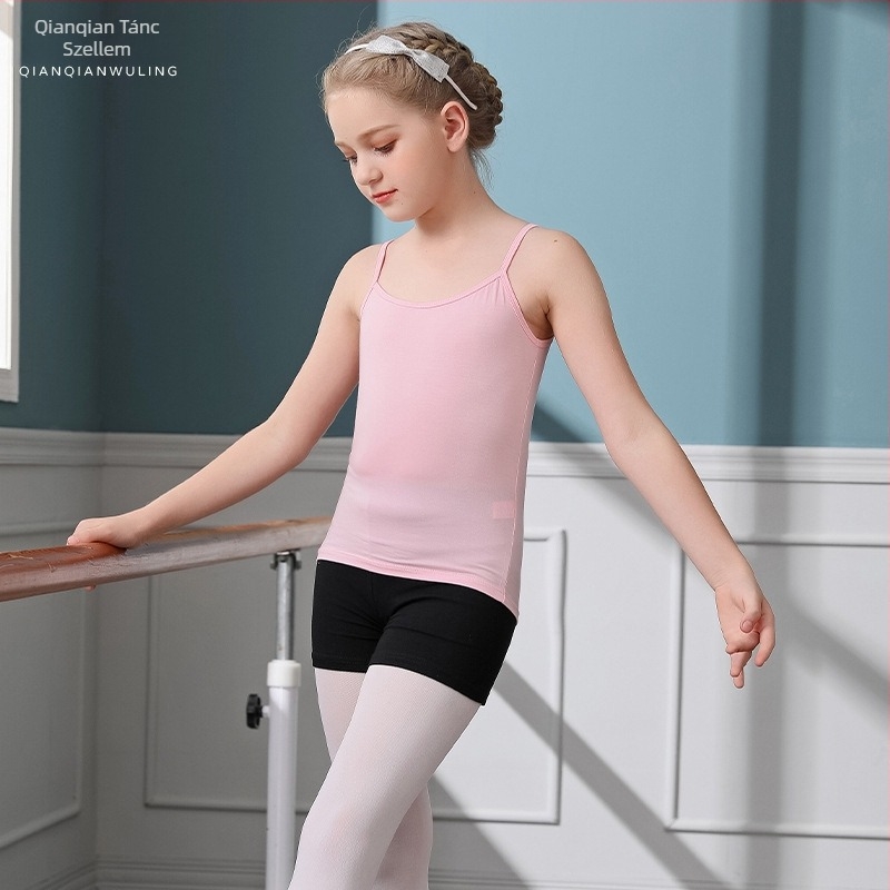 Lányok számára tervezett pántos tánc leotard, balet és kínai tánc gyakorláshoz, alapréteg felső, modal anyag 92,5% viszkóz
