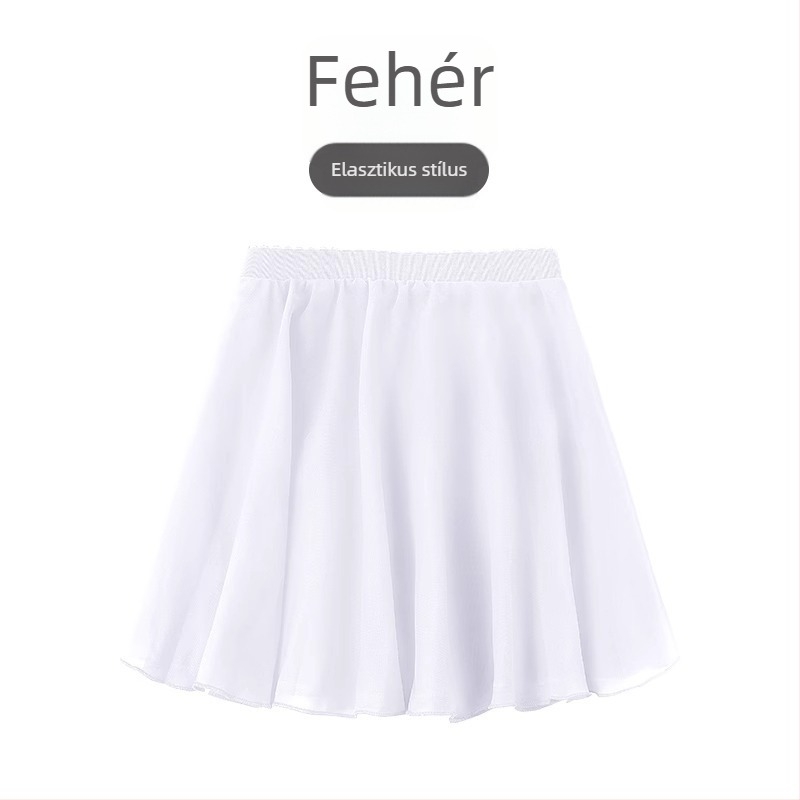 Gyermekeknek szóló balett-tánc szoknya, elasztikus derékkal, pamut belső réteg és chiffon fedőréteg edzésre
