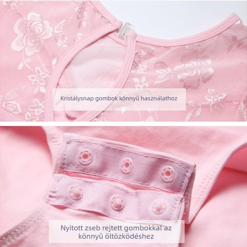 Gyerekeknek szóló balett gyakorlóruha, egyrészes, nyárra, 93,5% pamut, 3-8 évesek