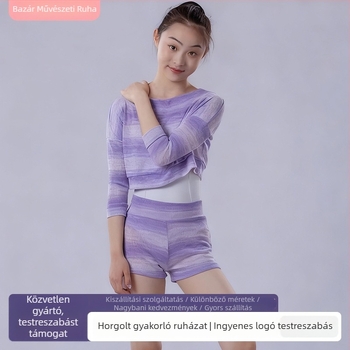 Gyerekeknek készült néptánc jelmez, csíkos minta, pamut-nylon keverék anyag