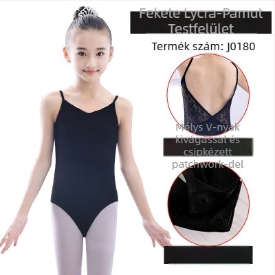 Gyermek balett gyakorlóruha tüll szoknyával, 95% pamut Lycra anyaggal, nyár, koreai stílus, 3–8 éveseknek
