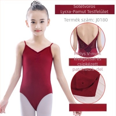 Gyermek balett gyakorlóruha tüll szoknyával, 95% pamut Lycra anyaggal, nyár, koreai stílus, 3–8 éveseknek