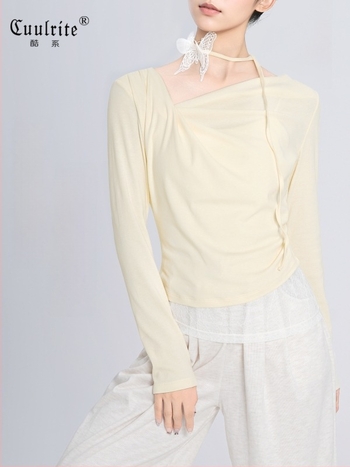 Modern tánc gyakorló felső nőknek, asymmetrikus hosszú ujjú, bélés 92% pamutból 8% elasztánból, tavasz–ősz szezon, alkalmas hip-hopra és balettre
