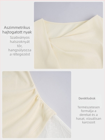 Modern tánc gyakorló felső nőknek, asymmetrikus hosszú ujjú, bélés 92% pamutból 8% elasztánból, tavasz–ősz szezon, alkalmas hip-hopra és balettre