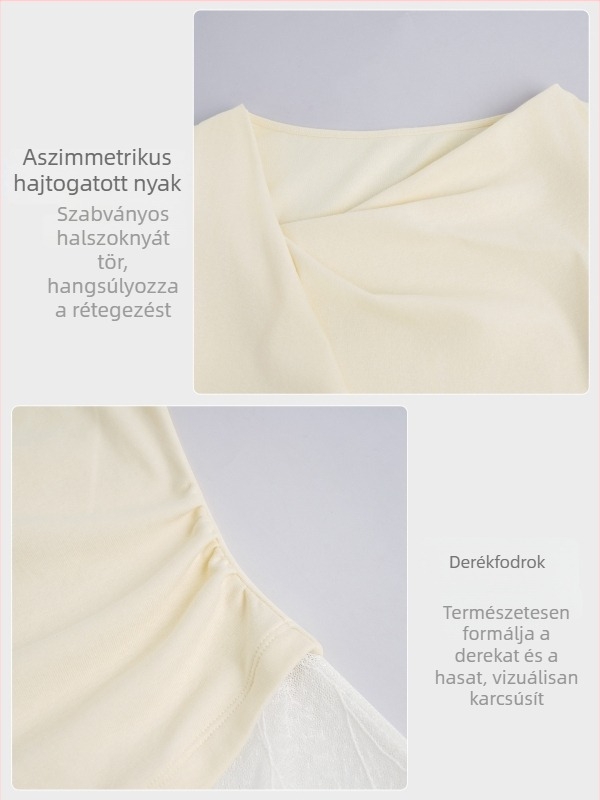 Modern tánc gyakorló felső nőknek, asymmetrikus hosszú ujjú, bélés 92% pamutból 8% elasztánból, tavasz–ősz szezon, alkalmas hip-hopra és balettre