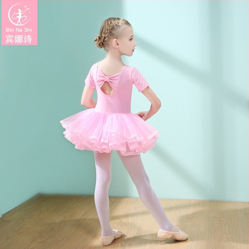 Koreai stílusú pamut balett próba ruhája kislányoknak, 3–8 éveseknek