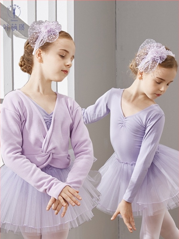 Gyerekek balett ruhaszett – hosszú ujjú, velúr bélés, 96% pamut, tütü és sál, hercegnő stílus