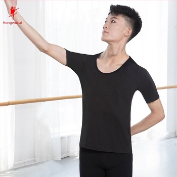 Modern tánc felső férfiaknak – felnőtt, rövid ujjú, pamut-nylon keverék anyag (50% nylon), balethez, drámához és etnikai táncokhoz alkalmas