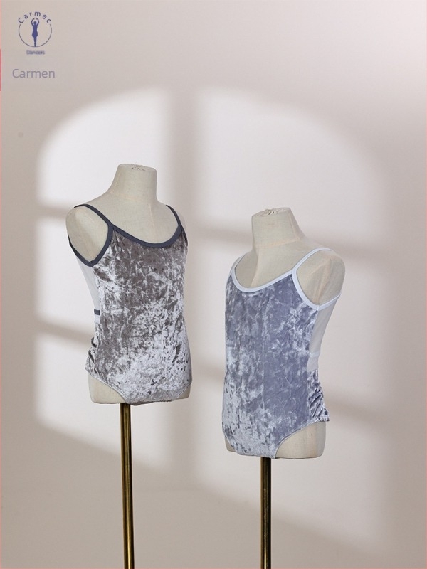 Gyerek tornagyakorlat ruhája – gyémánt bársony, hálós hát, keresztezett hátsó, teljes bélés, rejtett gombokkal, Kmq-2521, 80% poliészter