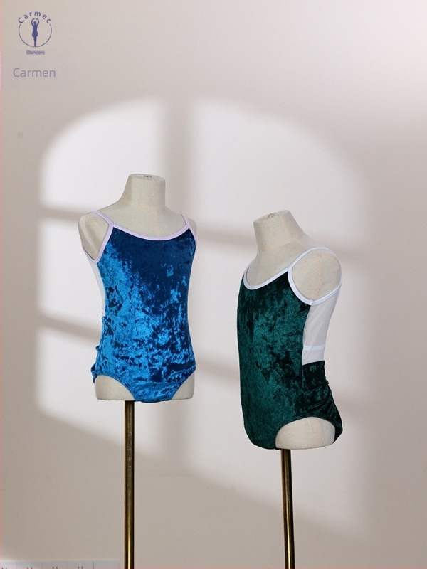 Gyerek tornagyakorlat ruhája – gyémánt bársony, hálós hát, keresztezett hátsó, teljes bélés, rejtett gombokkal, Kmq-2521, 80% poliészter