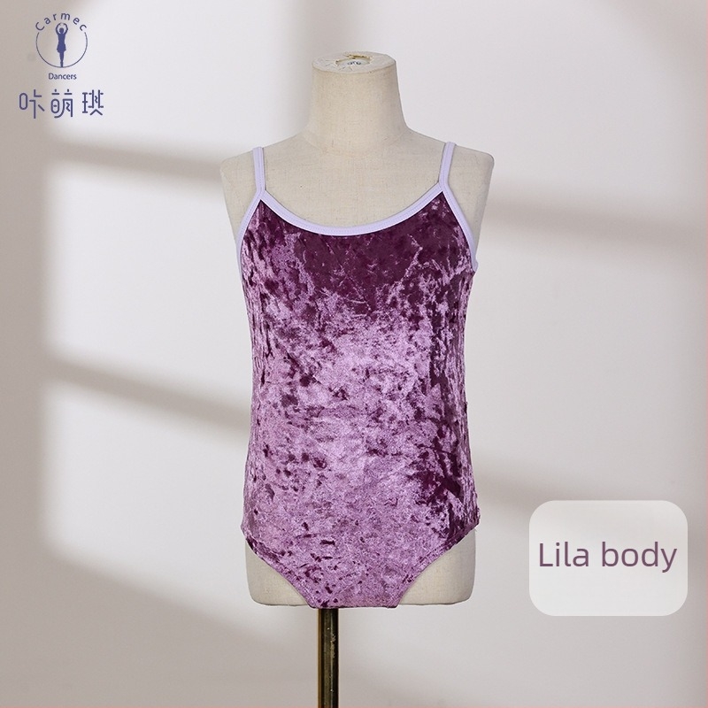 Gyerek tornagyakorlat ruhája – gyémánt bársony, hálós hát, keresztezett hátsó, teljes bélés, rejtett gombokkal, Kmq-2521, 80% poliészter