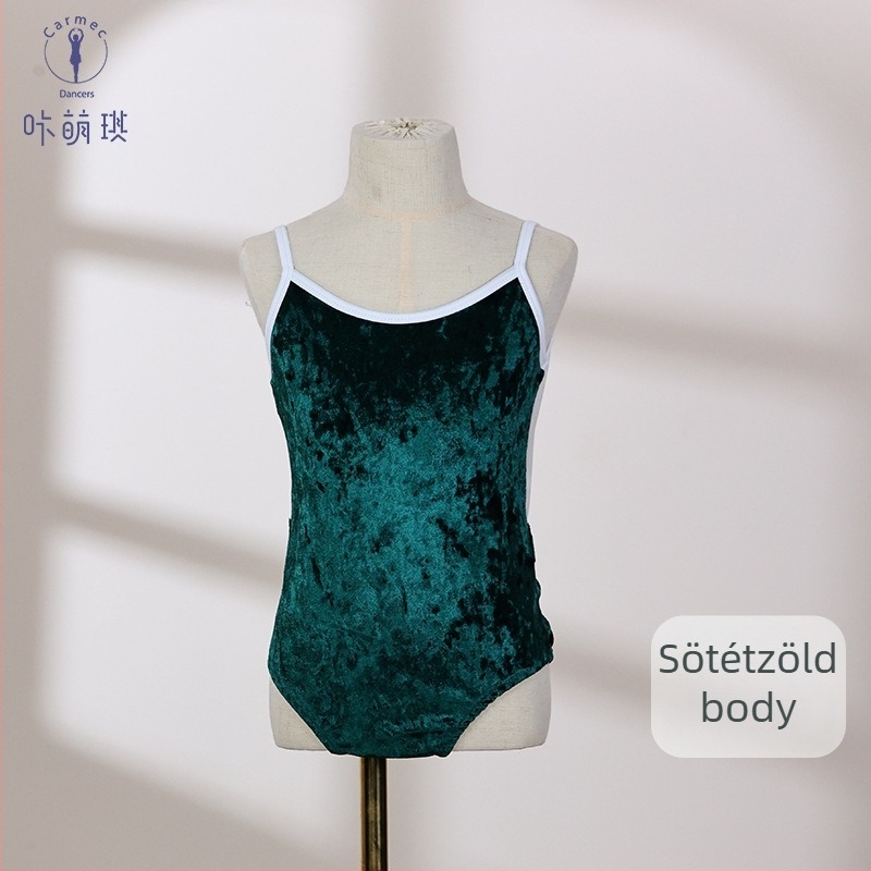 Gyerek tornagyakorlat ruhája – gyémánt bársony, hálós hát, keresztezett hátsó, teljes bélés, rejtett gombokkal, Kmq-2521, 80% poliészter