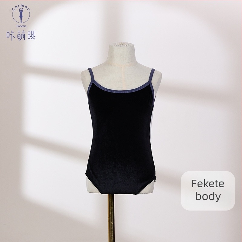 Gyerek tornagyakorlat ruhája – gyémánt bársony, hálós hát, keresztezett hátsó, teljes bélés, rejtett gombokkal, Kmq-2521, 80% poliészter