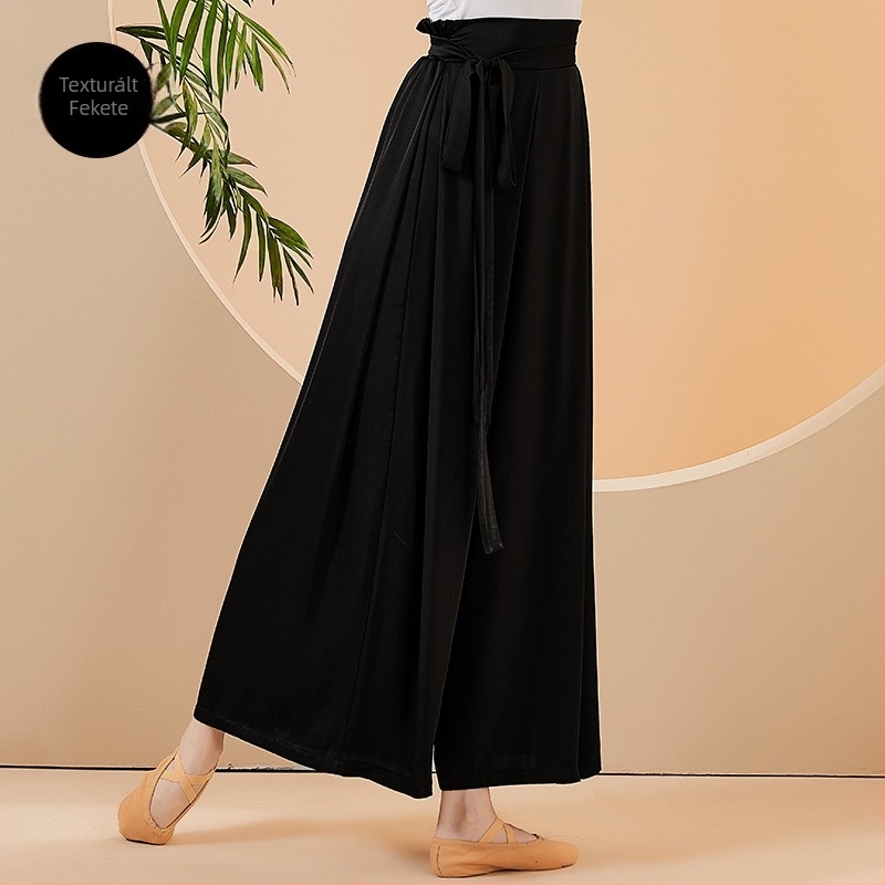 Modern tánc nadrágok professzionális edzésre, széles lábú fazon, chiffon anyag, bélés 100% poliészter, női felnőtteknek