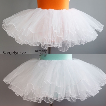 Négy rétegű tüll balett szoknya táncra, hercegnő stílus, 95% spandex, 3-8 éves gyerekeknek.