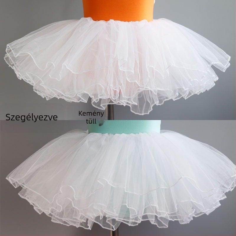 Négy rétegű tüll balett szoknya táncra, hercegnő stílus, 95% spandex, 3-8 éves gyerekeknek.